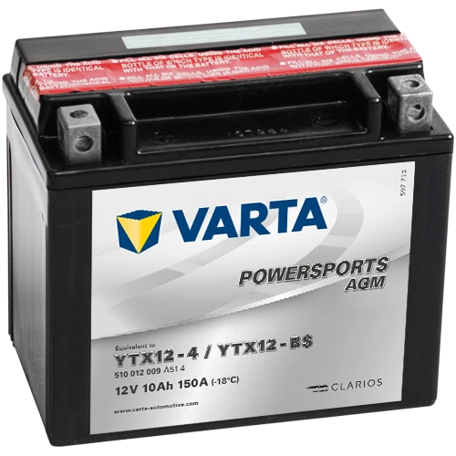 VARTA 12V/10AH-MOTO LF (YTX12-4/YTX12-BS)- ALL ACCESS 400 (TOMAHAWK, WARRIOR, MAX)